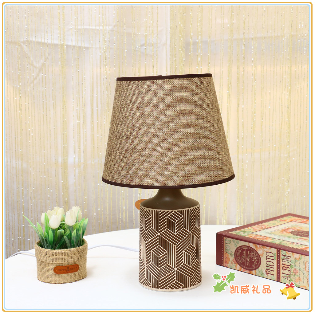 Modern Minimalist Table Lamp Fabric Shade Living Room Bedroom Creative Study Bedside Chinese Table Lamp