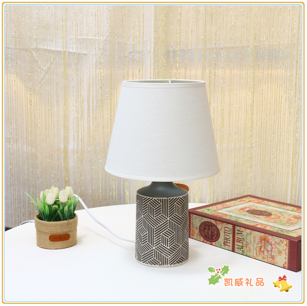 Modern Minimalist Table Lamp Fabric Shade Living Room Bedroom Creative Study Bedside Chinese Table Lamp