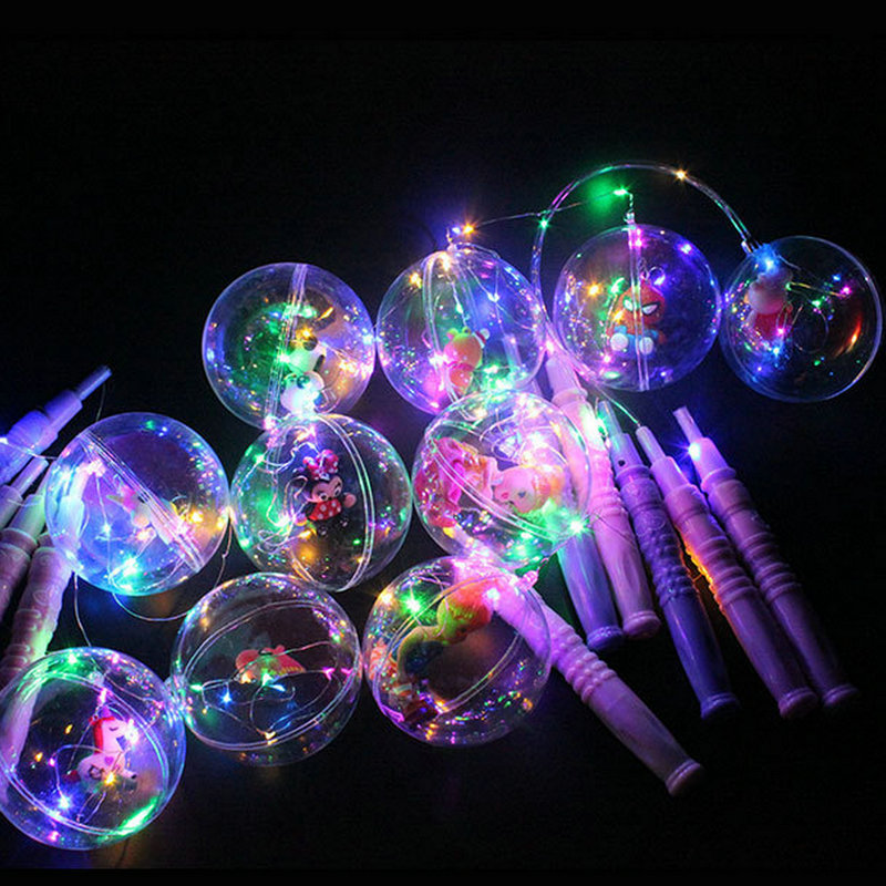 New 3 Battery Handle LED Light Portable Bounce Ball Lantern Cartoon Luminous Lantern Bounce Ball Night Market Hot