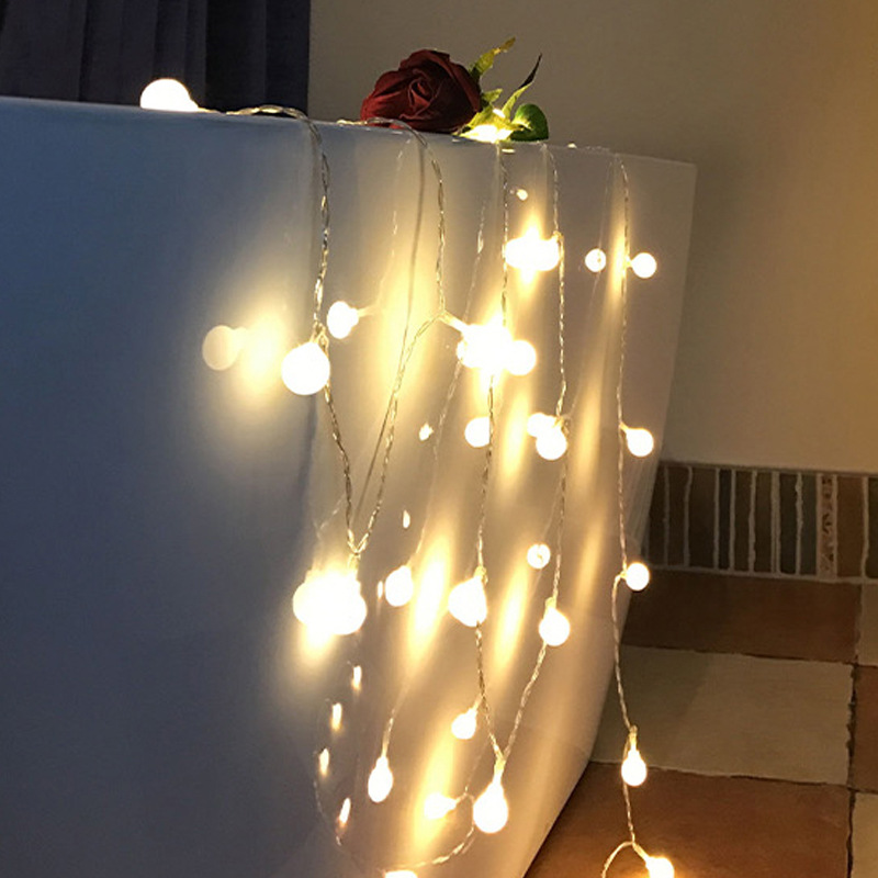 Hot style amazon trade led light string large round bulb string battery lights Christmas decoration room
