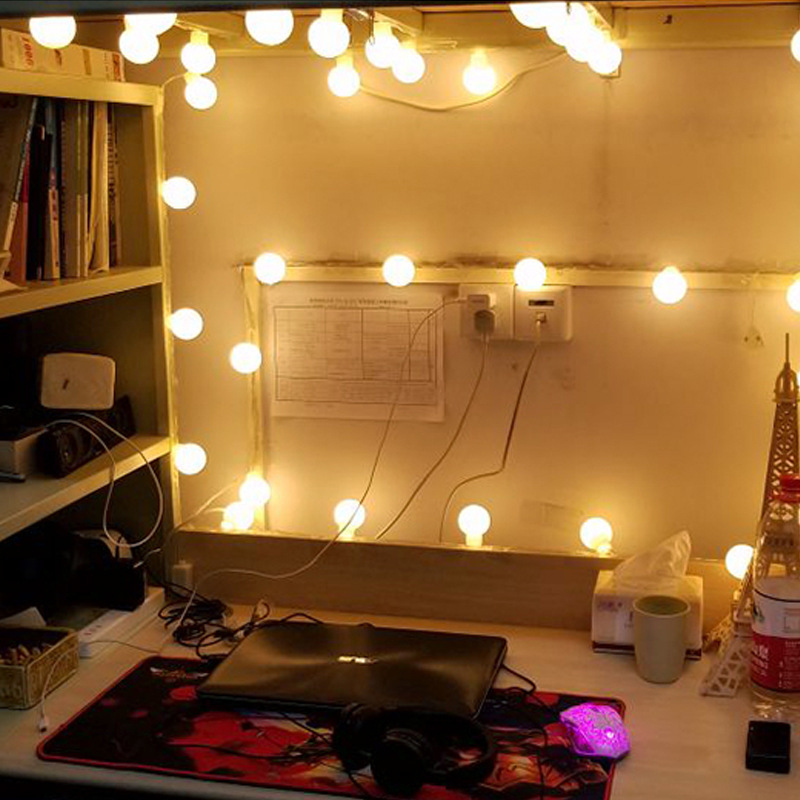 Hot style amazon trade led light string large round bulb string battery lights Christmas decoration room