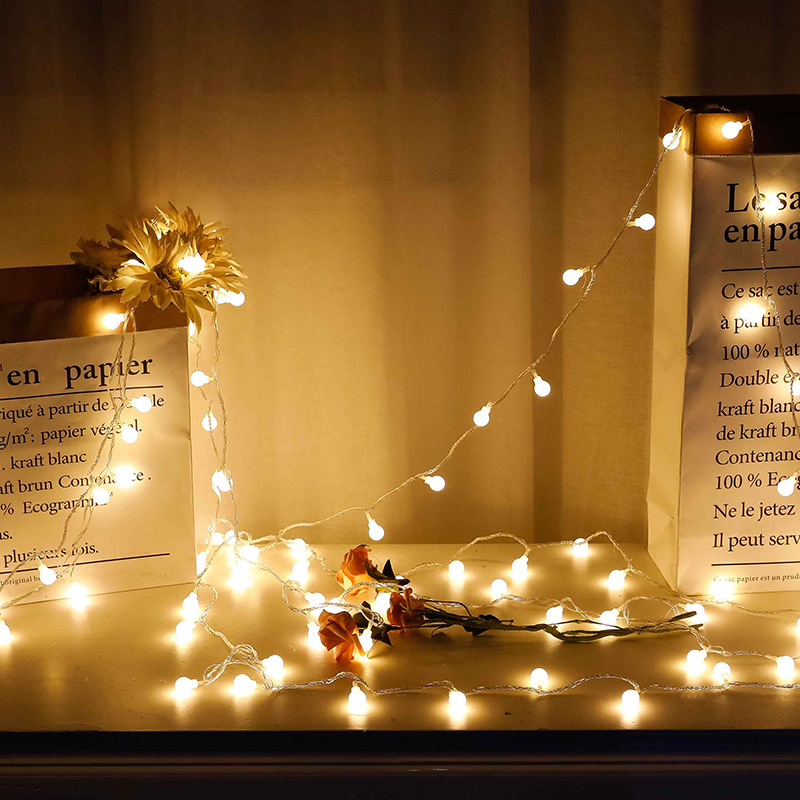 Hot style amazon trade led light string large round bulb string battery lights Christmas decoration room
