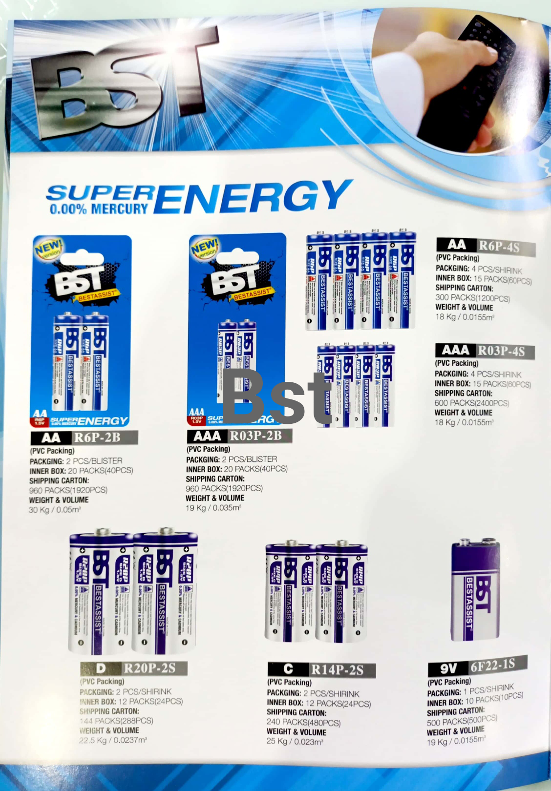 Provide Export Certificates of Recognition, BST No. 5 Carbon, Environmentally Friendly Mercury-Free Non-Leakage Battery
