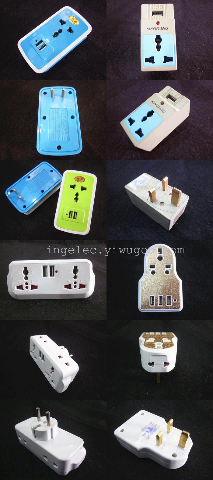European Universal Double round Plug Multi-Function Conversion Socket with 3 USB Outlet Converter European Universal Double round Plug Multi-Function Conversion Socket with 3 USB Outlet Converter