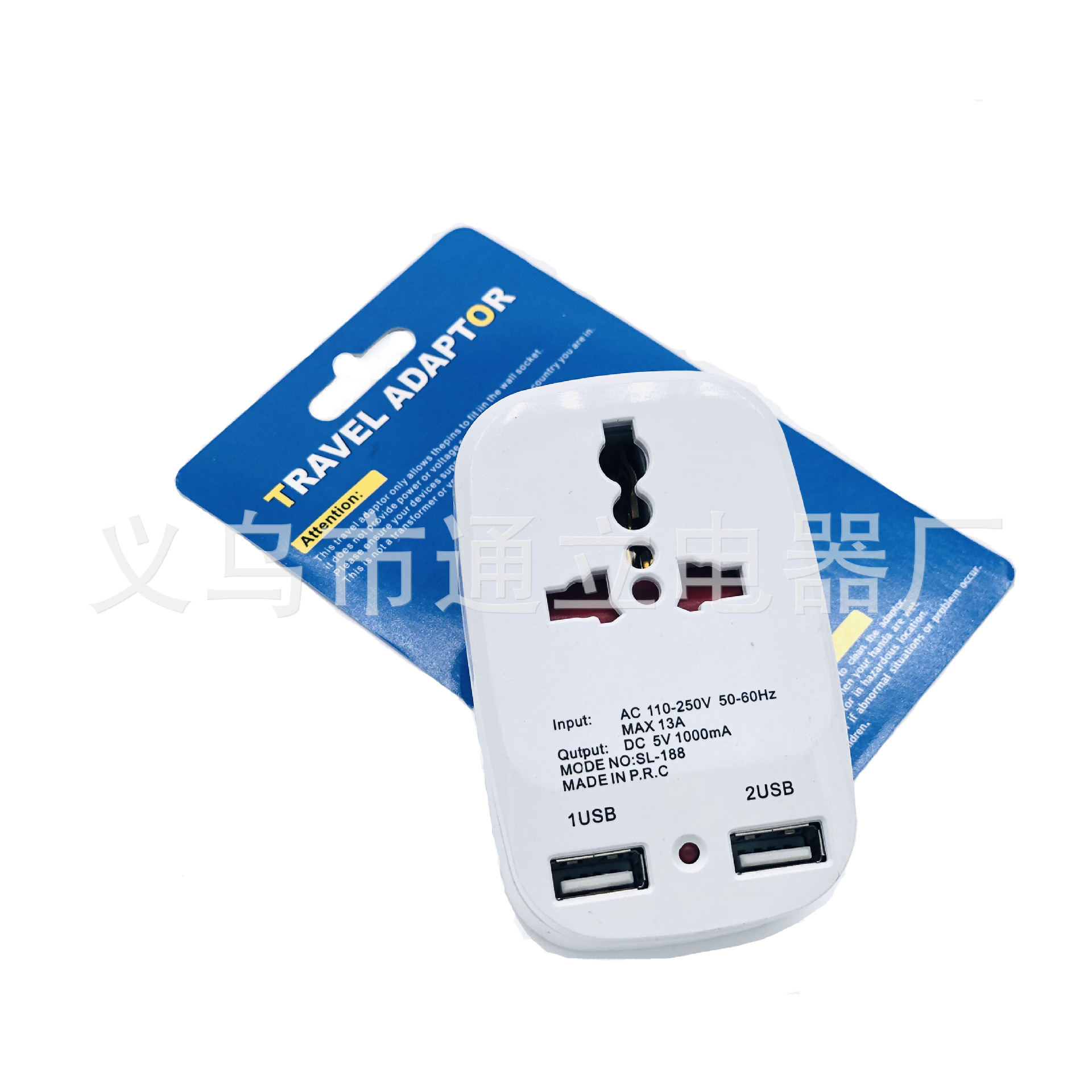 British European multi - function adapter with USB port plug with indicator light adapter adapter