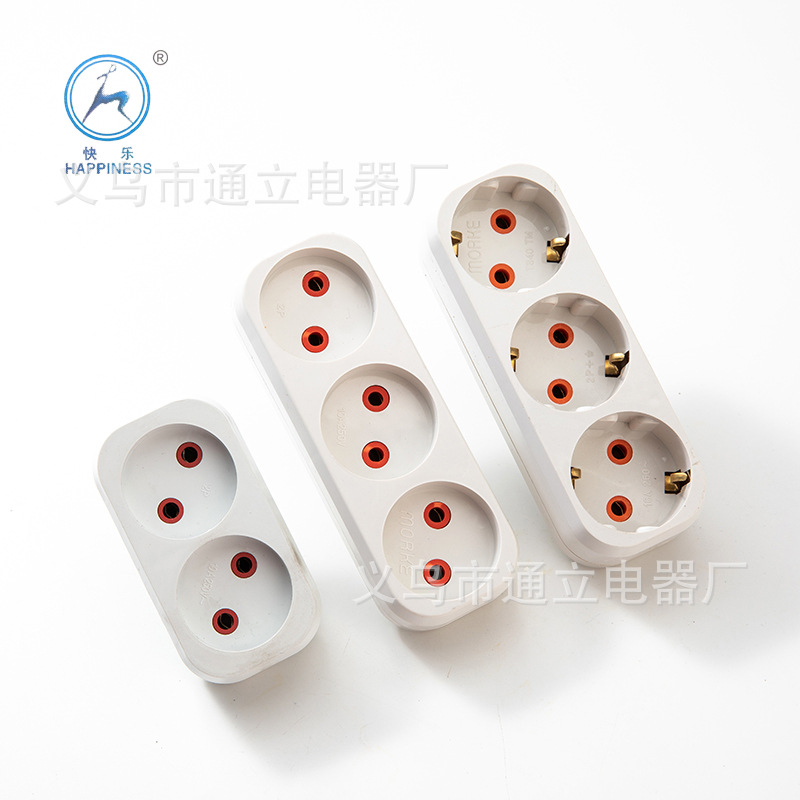 European row plug English socket two holes flat plug two board transfer board white plug board