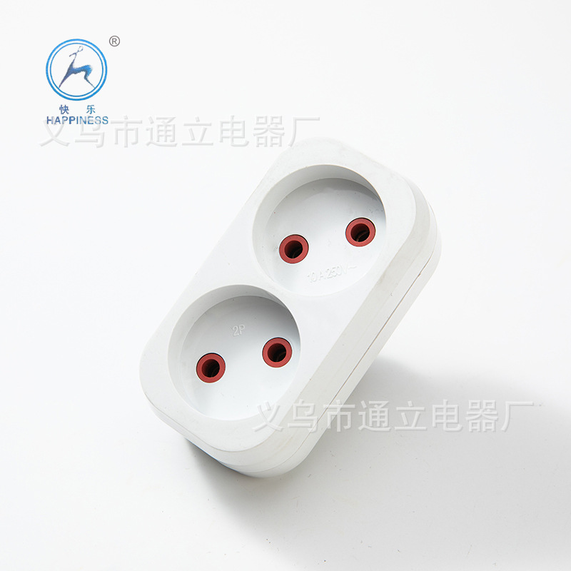 European row plug English socket two holes flat plug two board transfer board white plug board
