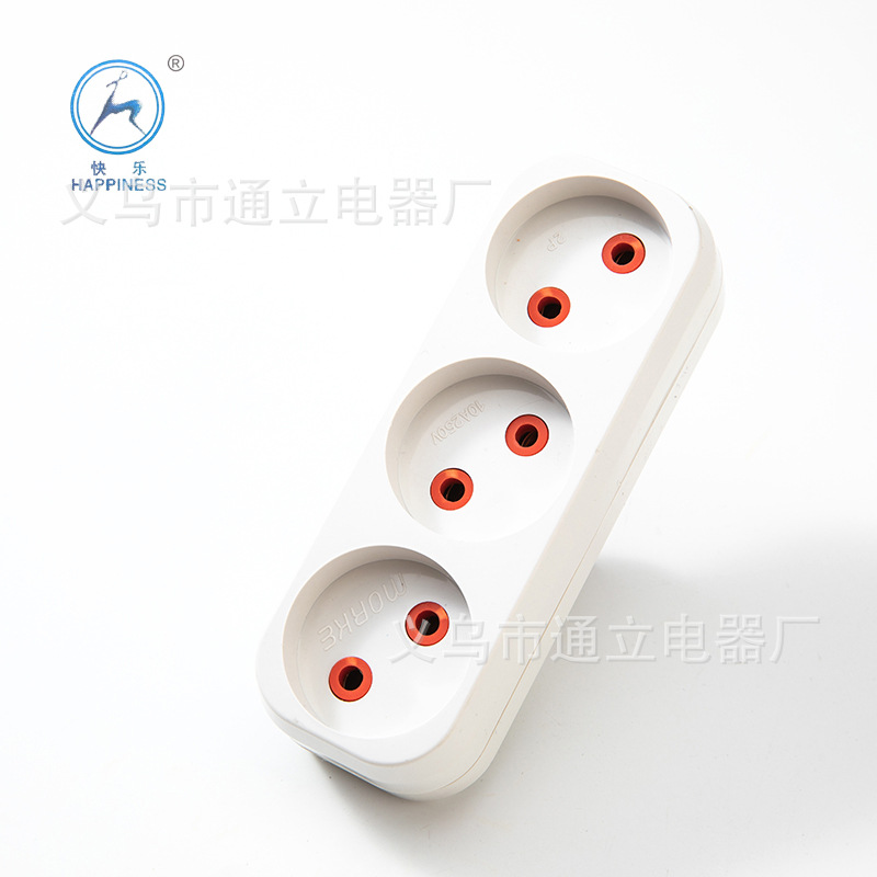 European row plug English socket two holes flat plug two board transfer board white plug board