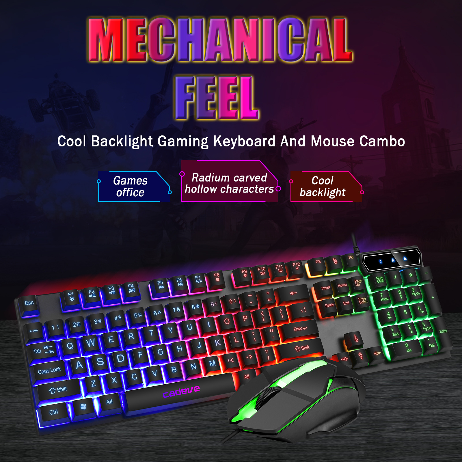 Brand 9122 Gaming Keyboard Backlit Keyboard Mouse Wired Keyboard and Mouse Set Luminous Cross-Border Foreign Trade Brand 9122 Gaming Keyboard Backlit Keyboard Mouse Wired Keyboard and Mouse Set Luminous Cross-Border Foreign Trade
