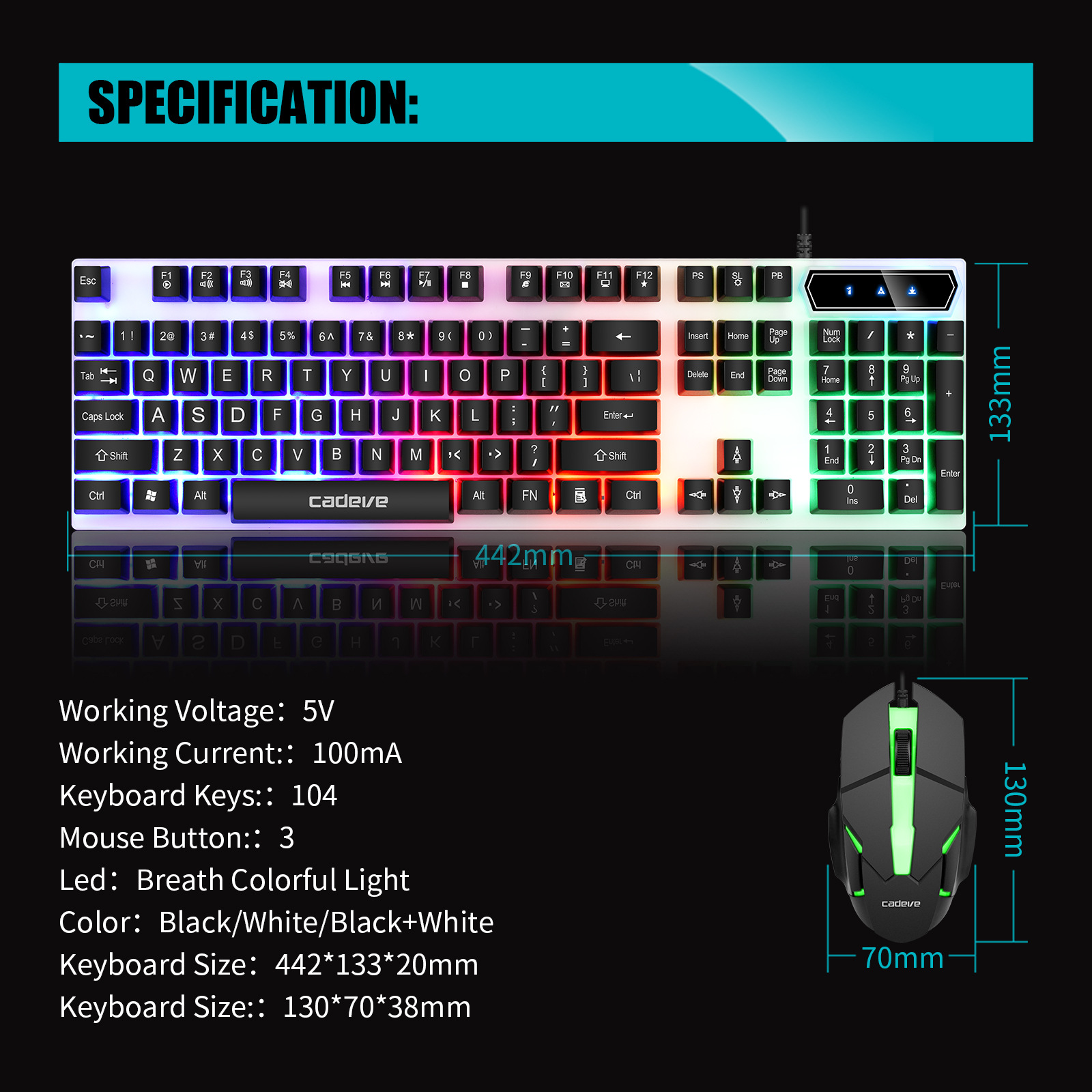 Brand 9122 Gaming Keyboard Backlit Keyboard Mouse Wired Keyboard and Mouse Set Luminous Cross-Border Foreign Trade Brand 9122 Gaming Keyboard Backlit Keyboard Mouse Wired Keyboard and Mouse Set Luminous Cross-Border Foreign Trade