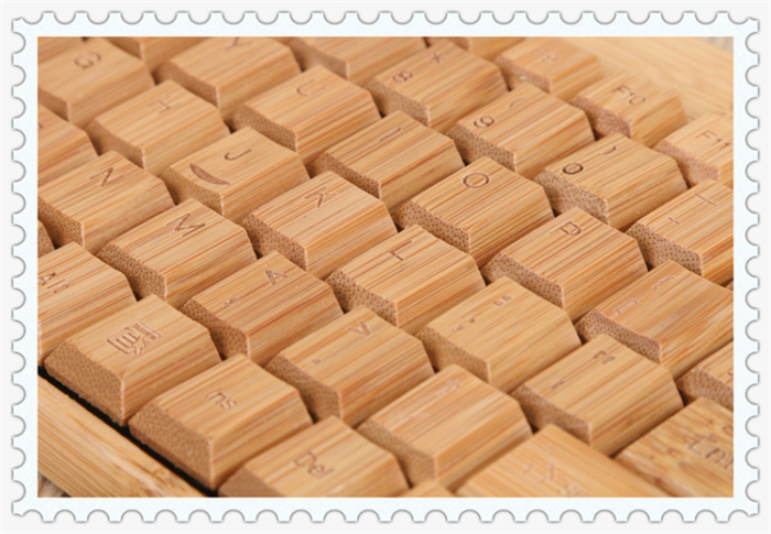 Wireless bamboo keyboard and mouse a set of two-key area bamboo computer accessories set