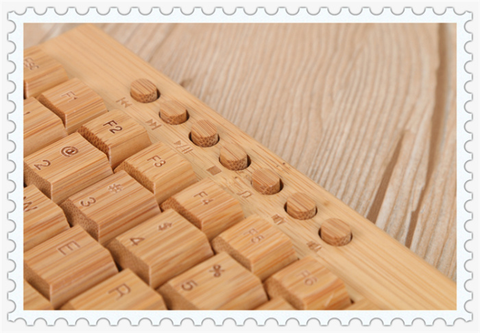Wireless bamboo keyboard and mouse a set of two-key area bamboo computer accessories set
