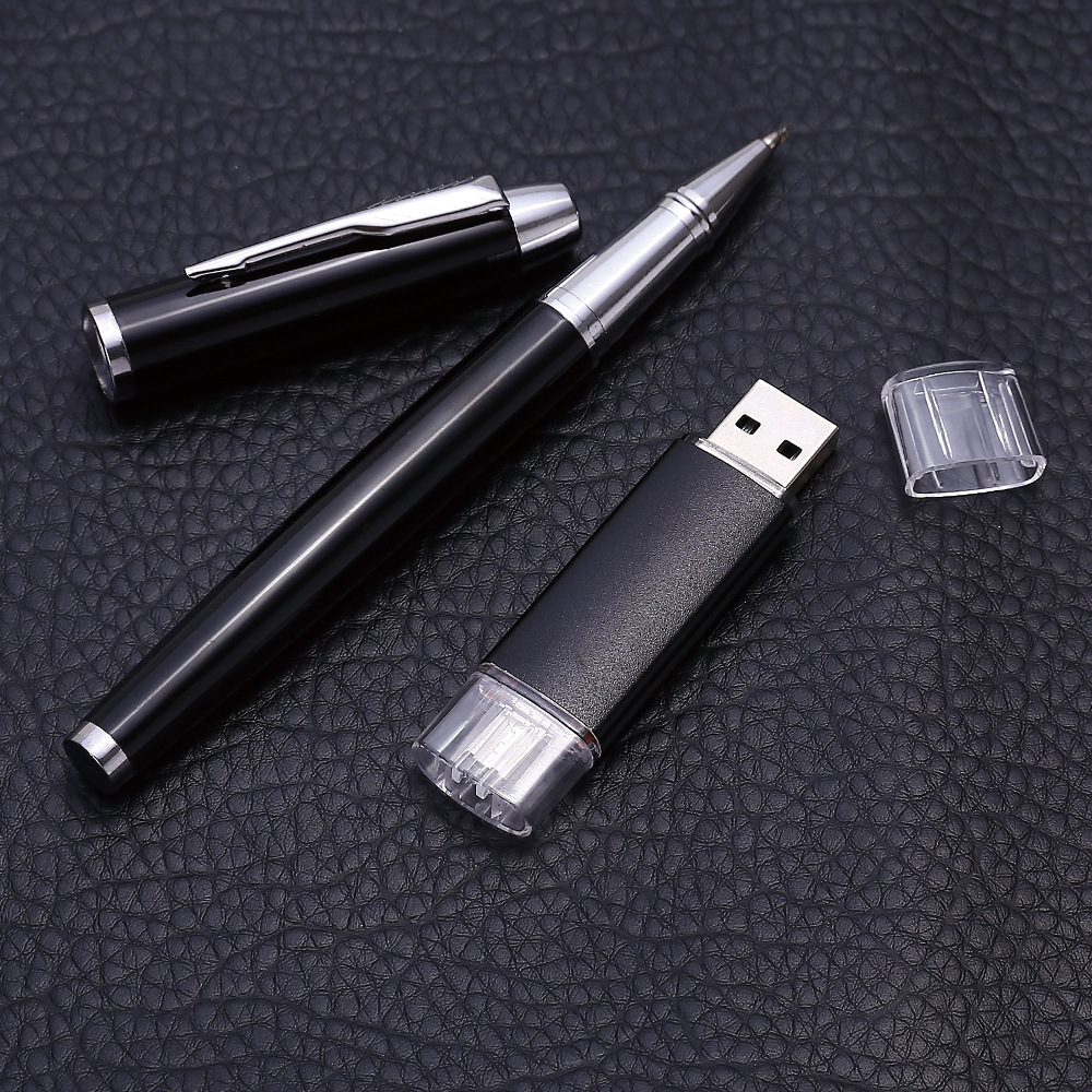 Creative Power Bank Gift Enterprise Business Metal Roller Pen with USB Cable Mobile Power Gift Set