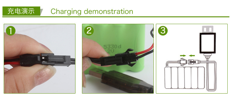 SM JST Type Remote Control Car Rechargeable Battery USB Charging Cable 4.8V 6V 7.2V Toy Special Battery