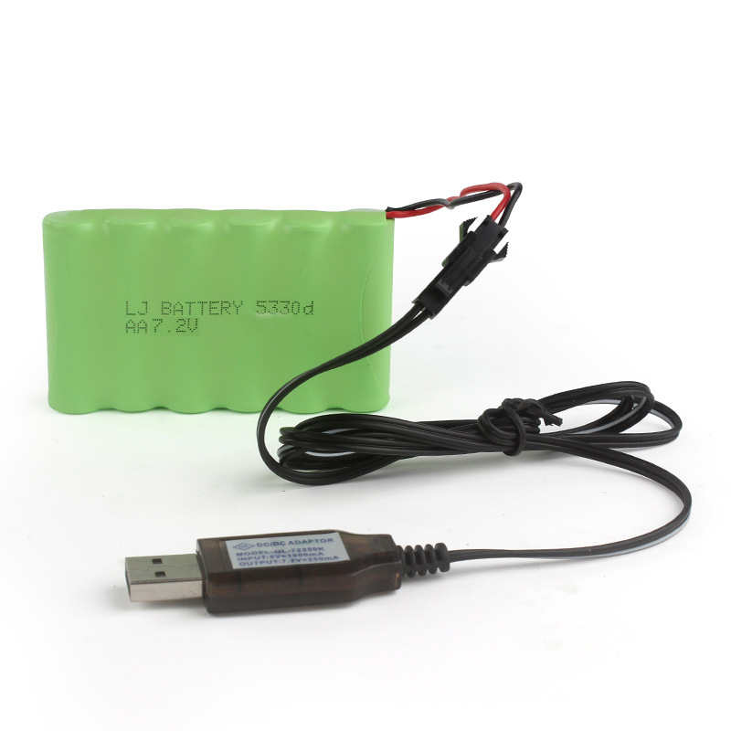 SM JST Type Remote Control Car Rechargeable Battery USB Charging Cable 4.8V 6V 7.2V Toy Special Battery