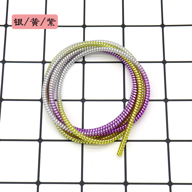 s 14 M Electroplating Data Cable Protection Rope Protection Line USB Cable Protection Sleeve Winding Spring Rope