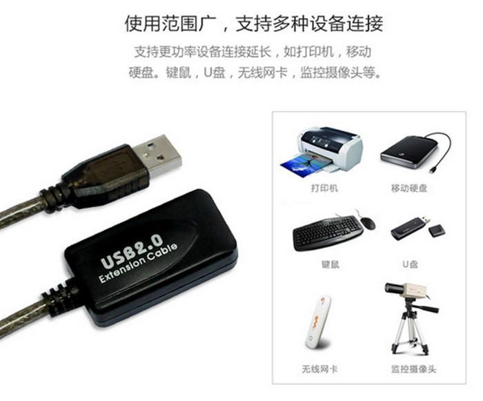 Approved 5 M USB20 Signal Amplification Extension Cable Wireless Network Card Extender USB Extension Cable with Chip