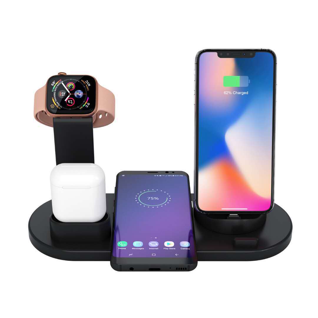 Amazon hot style three-in-one wireless charger is suitable for iphone headset three-in-one wireless charging bracket Amazon hot style three-in-one wireless charger is suitable for iphone headset three-in-one wireless charging bracket