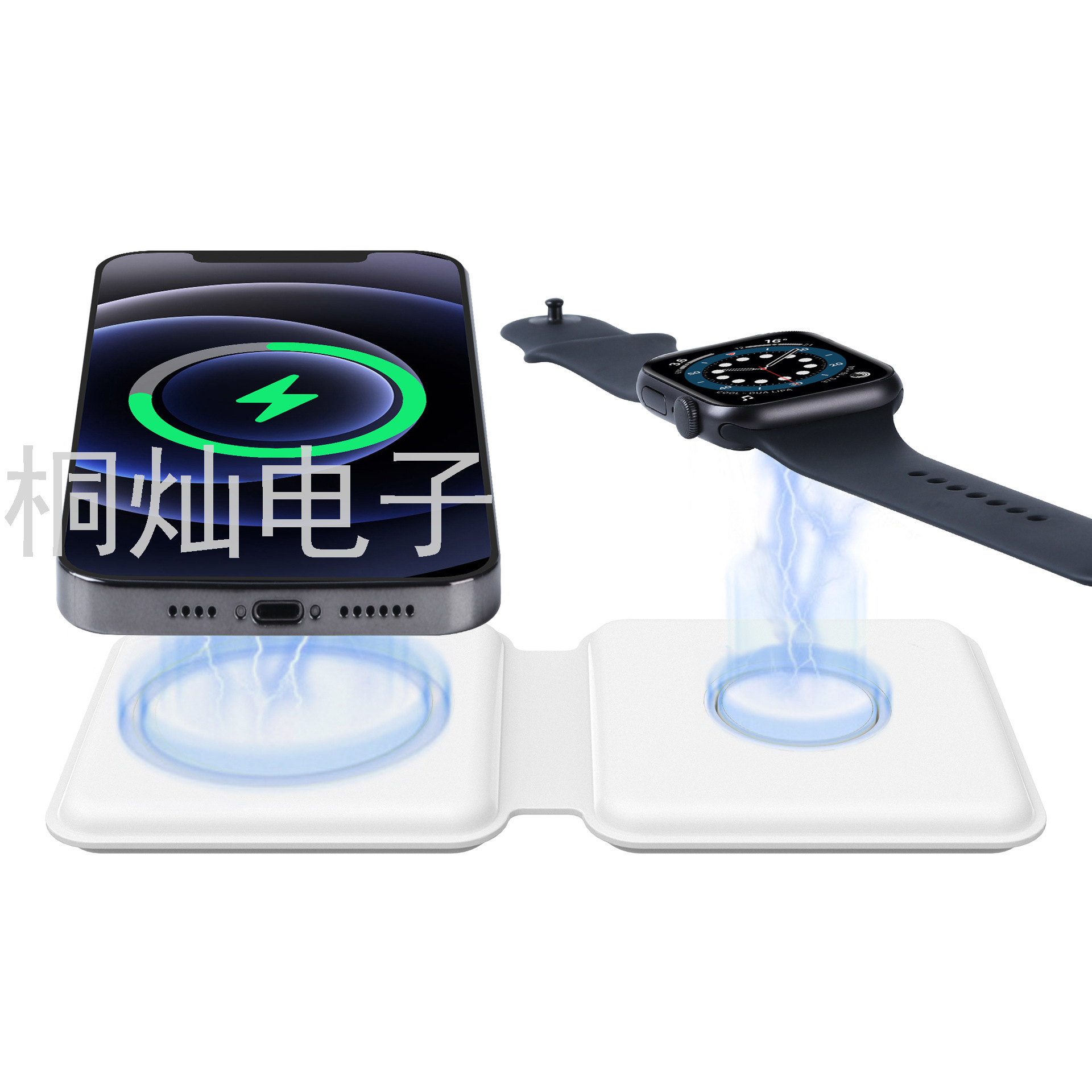 Two-in-One Folding Wireless Charger Suitable for iPhone Watch Iphone12 Magnetic Wireless Charger Electrical Appliances Two-in-One Folding Wireless Charger Suitable for iPhone Watch Iphone12 Magnetic Wireless Charger Electrical Appliances
