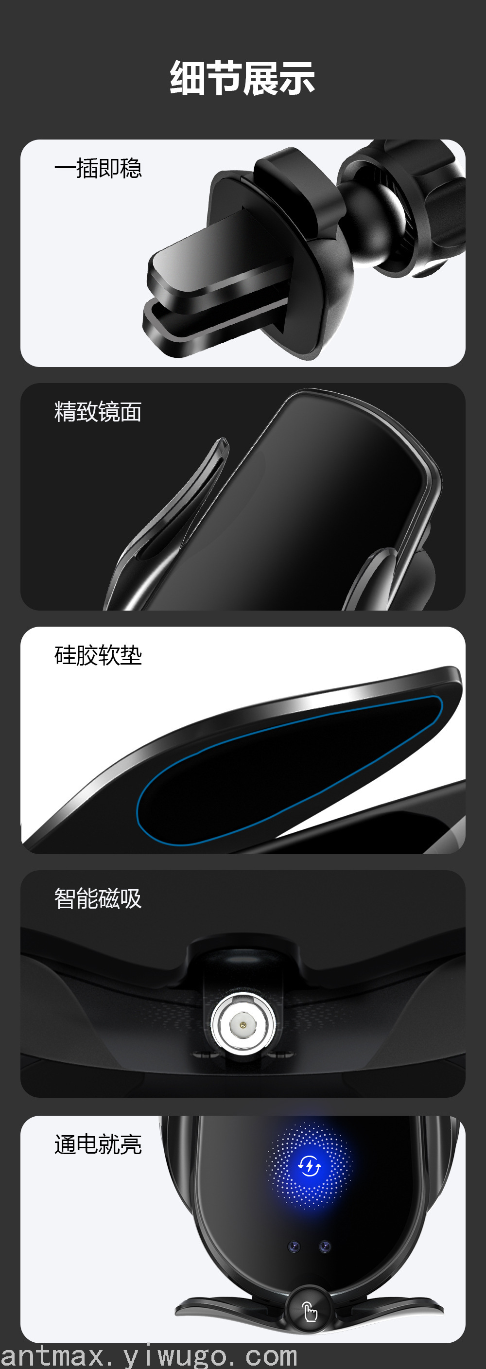 Original 15W High-Power Built-in Battery Car Wireless Charger Apple Android Universal Phone Charging Bracket Original 15W High-Power Built-in Battery Car Wireless Charger Apple Android Universal Phone Charging Bracket