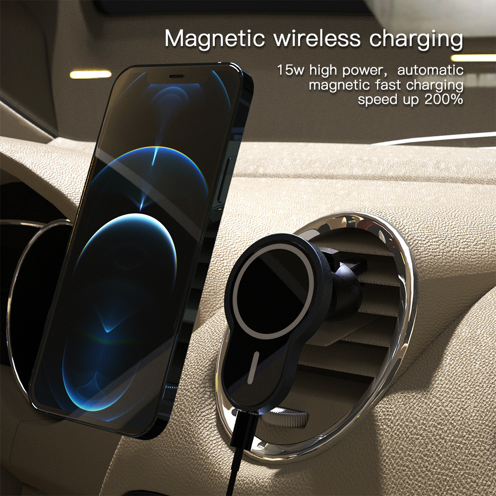 Popular Magnetic Car Wireless Charger Suitable for Iphone12 Huawei Samsung Fast Charge Qi
