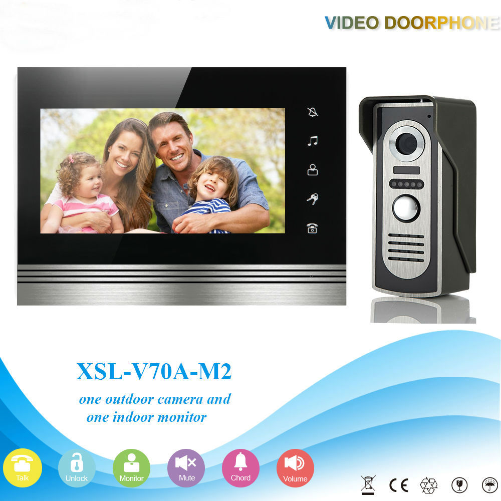7&#034;inch LCD Color Video Door Phone Intercom Doorbell 1 Camera 1 Monitor Access Control Security Entry System