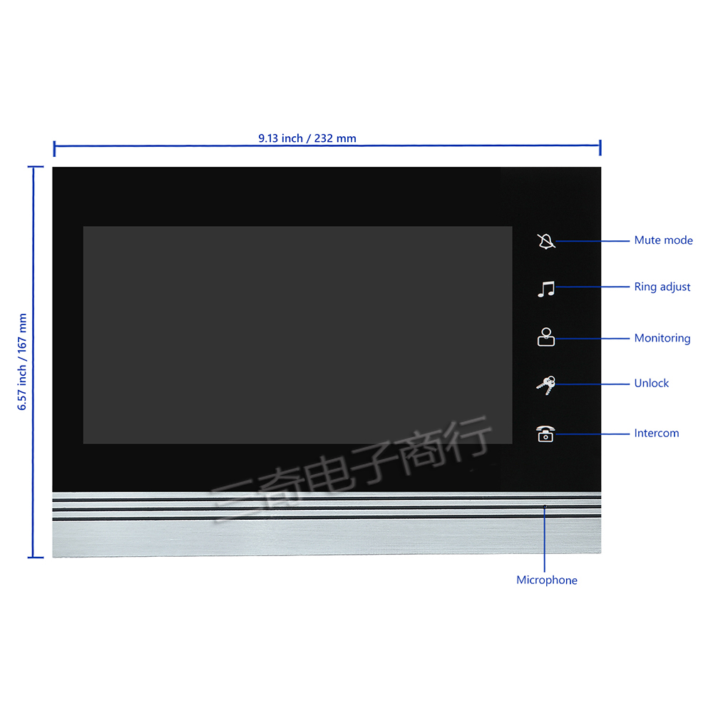 7"inch LCD Color Video Door Phone Intercom Doorbell 1 Camera 1 Monitor Access Control Security Entry System 7"inch LCD Color Video Door Phone Intercom Doorbell 1 Camera 1 Monitor Access Control Security Entry System