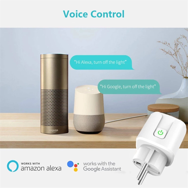 16A Wifi Tuya Smart Socket EU Electrical Socket Power Monitor Timer Plug Home Control Via Smart Life App Alexa Google 