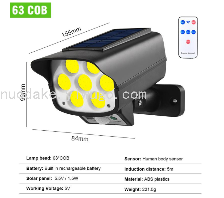 Solar Simulation Monitor Lamp Solar Garden Lamp with Remote Control Solar Human Body Induction Wall Lamp