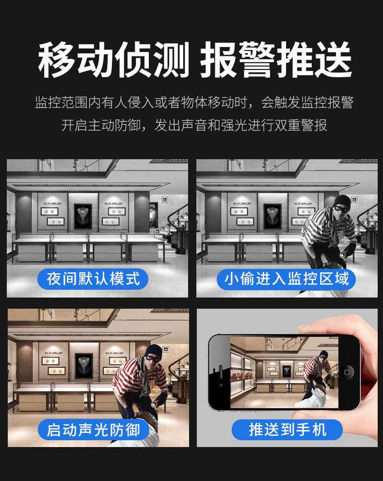 Dual-Light Night Vision Ball Machine Camera WiFi Smart Monitor Two-Way Voice Intercom PTZ Control V380 App
