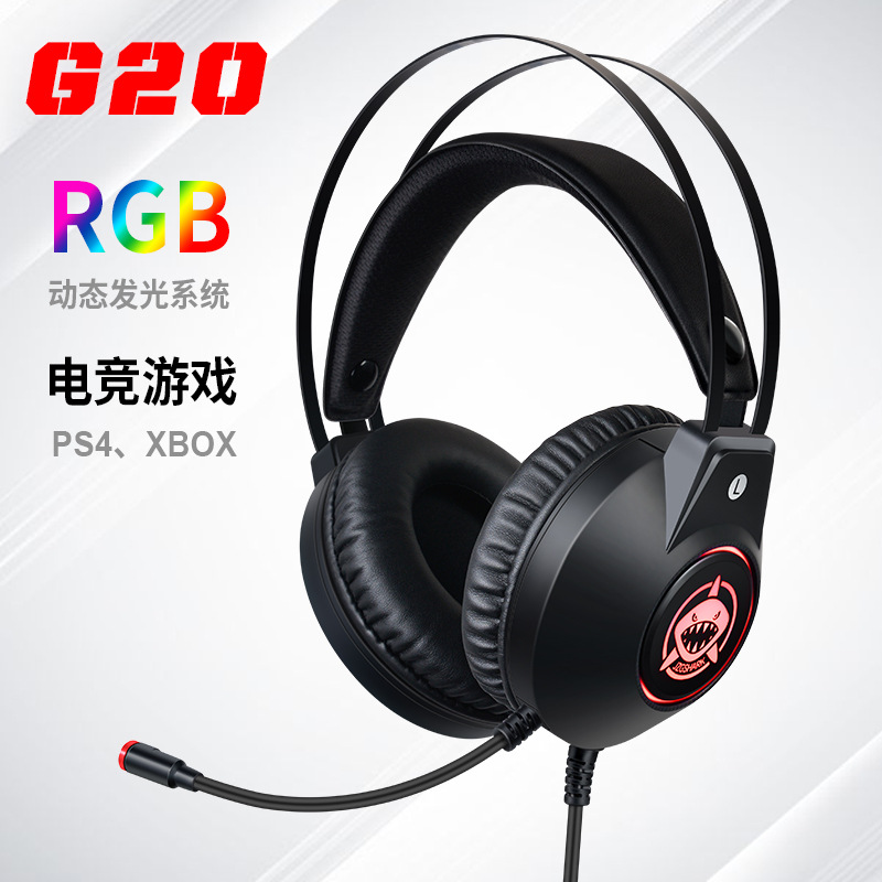 Wired Headset E-Sports Games Wire Control Monitor Luminous USB Desktop Computer Cellphone Headset Wholesale