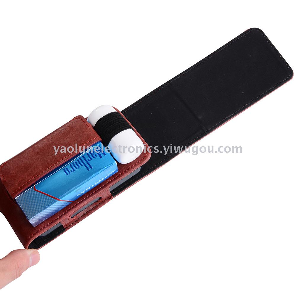 Japanese fashion section hanging money iqos leather electronic cigarette oil wax crazy pattern leather bag Japanese fashion section hanging money iqos leather electronic cigarette oil wax crazy pattern leather bag