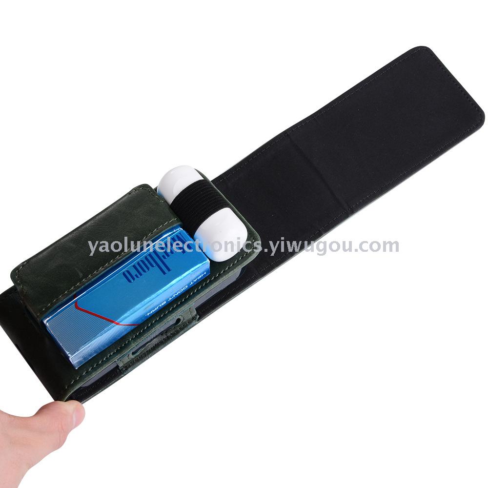 Japanese fashion section hanging money iqos leather electronic cigarette oil wax crazy pattern leather bag Japanese fashion section hanging money iqos leather electronic cigarette oil wax crazy pattern leather bag
