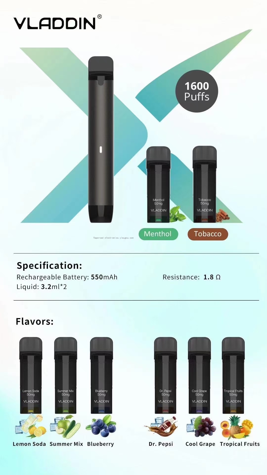 New Original Authentic Vladdinx Rechargeable Replaceable Cigarette Bomb Fruit FlavorDisposable Electronic Cigarette New Original Authentic Vladdinx Rechargeable Replaceable Cigarette Bomb Fruit FlavorDisposable Electronic Cigarette