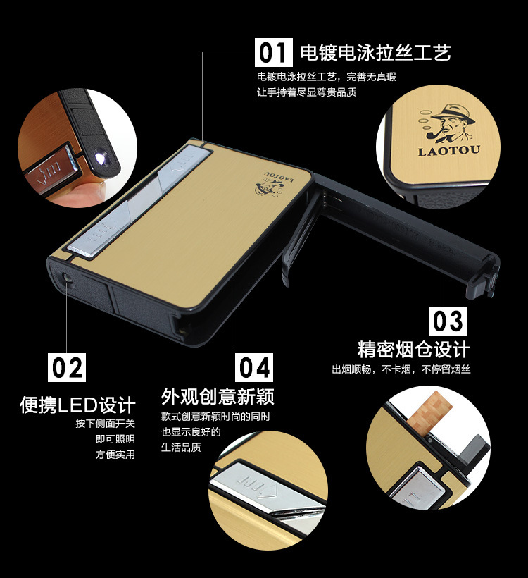 The old man card 10 pack USB rechargeable electronic cigarette lighter smoking cigarette lighter