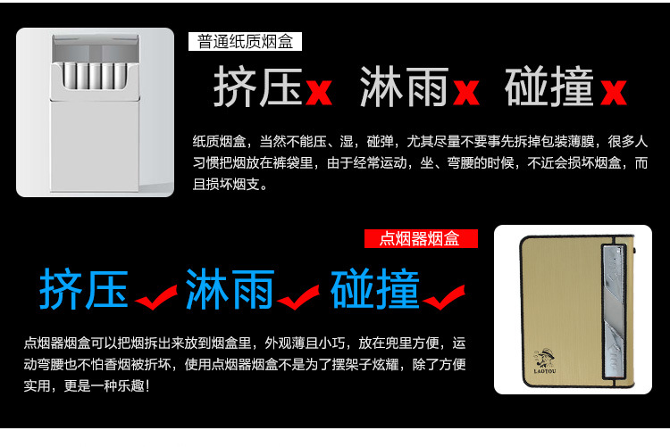 The old man card 10 pack USB rechargeable electronic cigarette lighter smoking cigarette lighter