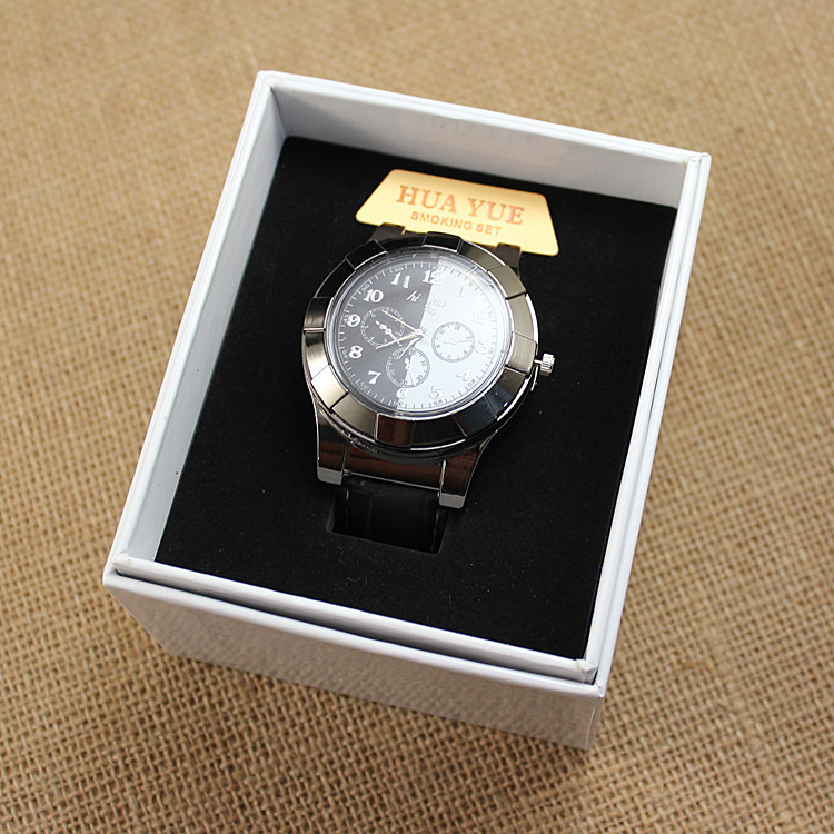 The new supply boxed Huayue watches USB rechargeable electronic cigarette lighter lighter wholesale