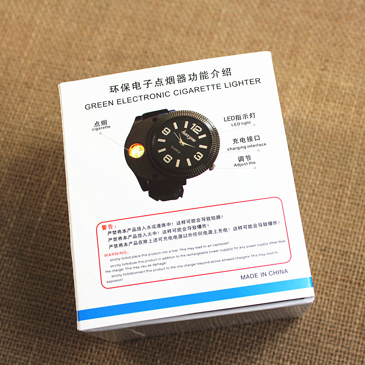 The new supply boxed Huayue watches USB rechargeable electronic cigarette lighter lighter wholesale