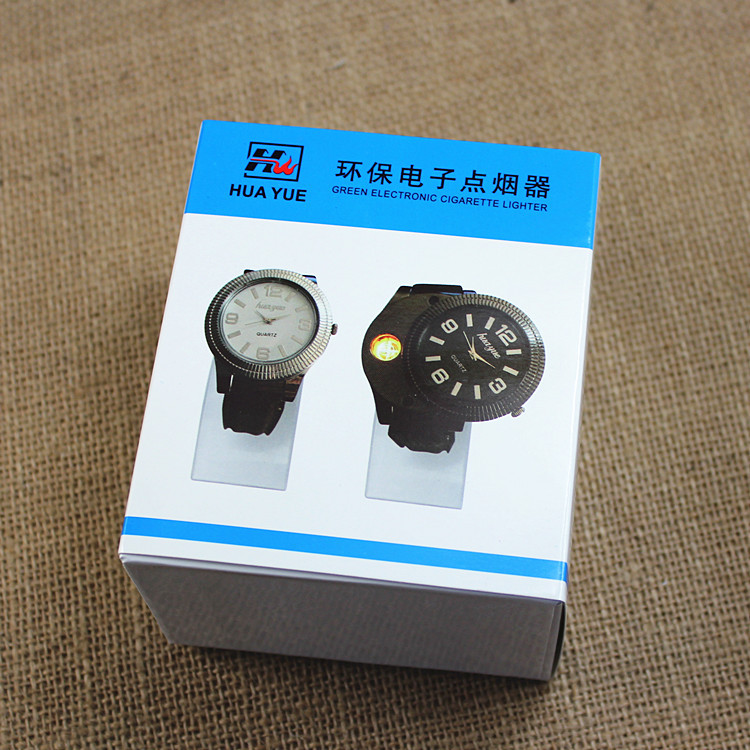 The new supply boxed Huayue watches USB rechargeable electronic cigarette lighter lighter wholesale