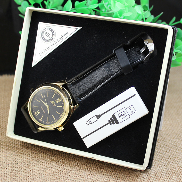 Box set jiaheng 319-2 watch USB charging electronic cigarette lighter creative cigarette lighter