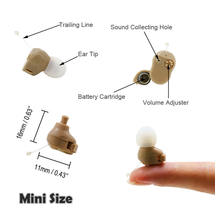 Factory Direct Sales Hot Hearing Aids Invisible in-Ear Hearing Aid Earphone Sound Amplifier Cross-Border English Version