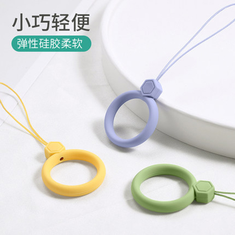 Silicone Fan Lanyard Gem Silicone Ring Lanyard Earphone Sleeves Silicone Pendant Liquid Silicone Lanyard
