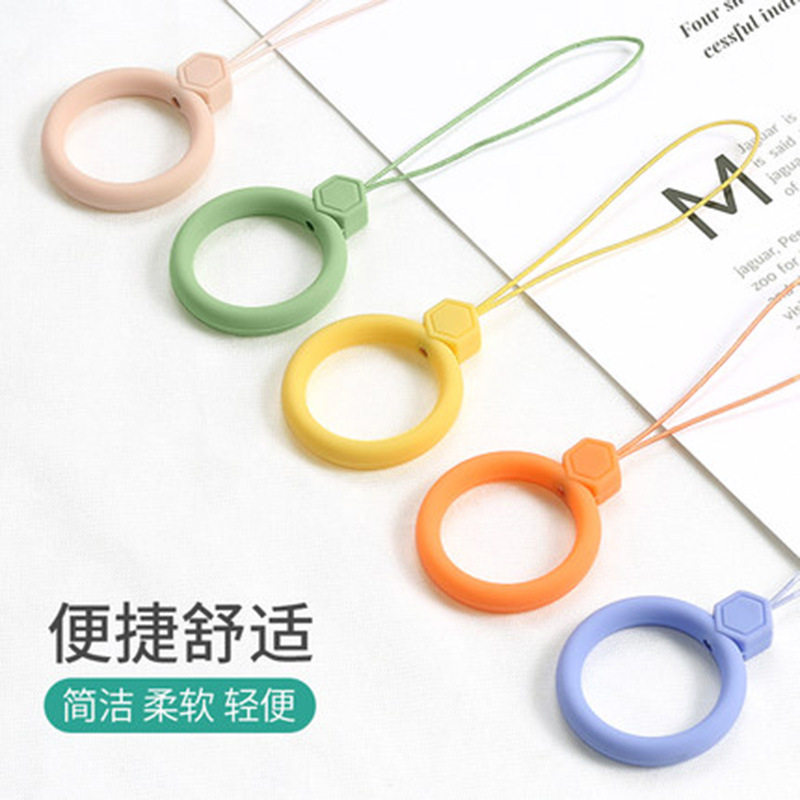 Silicone Fan Lanyard Gem Silicone Ring Lanyard Earphone Sleeves Silicone Pendant Liquid Silicone Lanyard