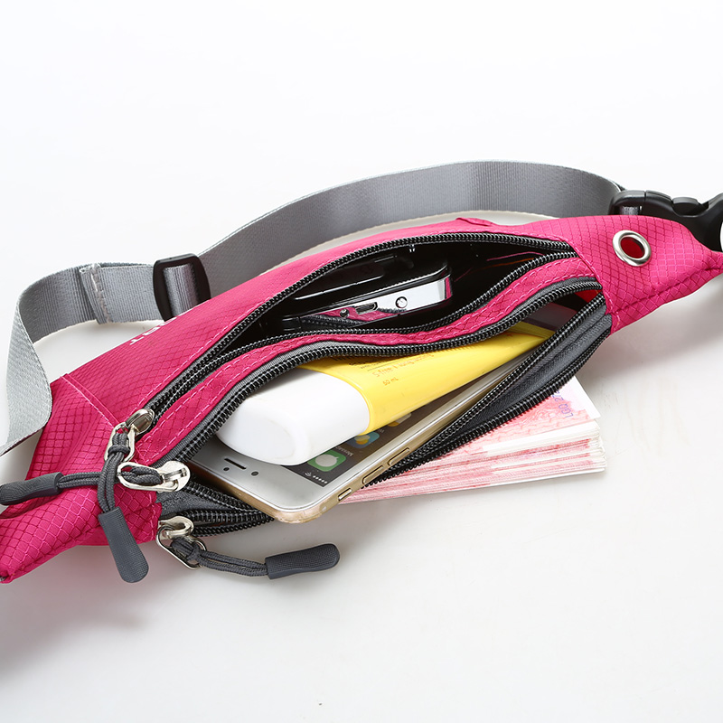 Unisex Running Pouch Cycling Pouch Earphone Sports Phone Waist Bag Female Waterproof Nylon Rhombus Chest Bag Backpack