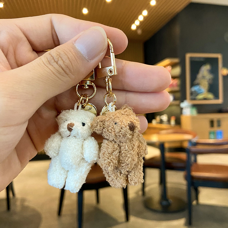 Cute Cartoon Small Plush Cute Little Bear Earphone Sleeves Accessories Car Interior DIY Backpack Keychain Pendant