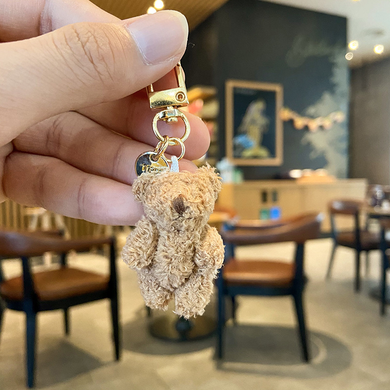 Cute Cartoon Small Plush Cute Little Bear Earphone Sleeves Accessories Car Interior DIY Backpack Keychain Pendant