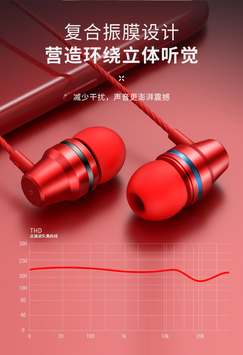 Selling Explosion Metal inEar Earphone Heavy Bass Magic Sound Mobile Phone Computer Universal Earphone in Stock Whole