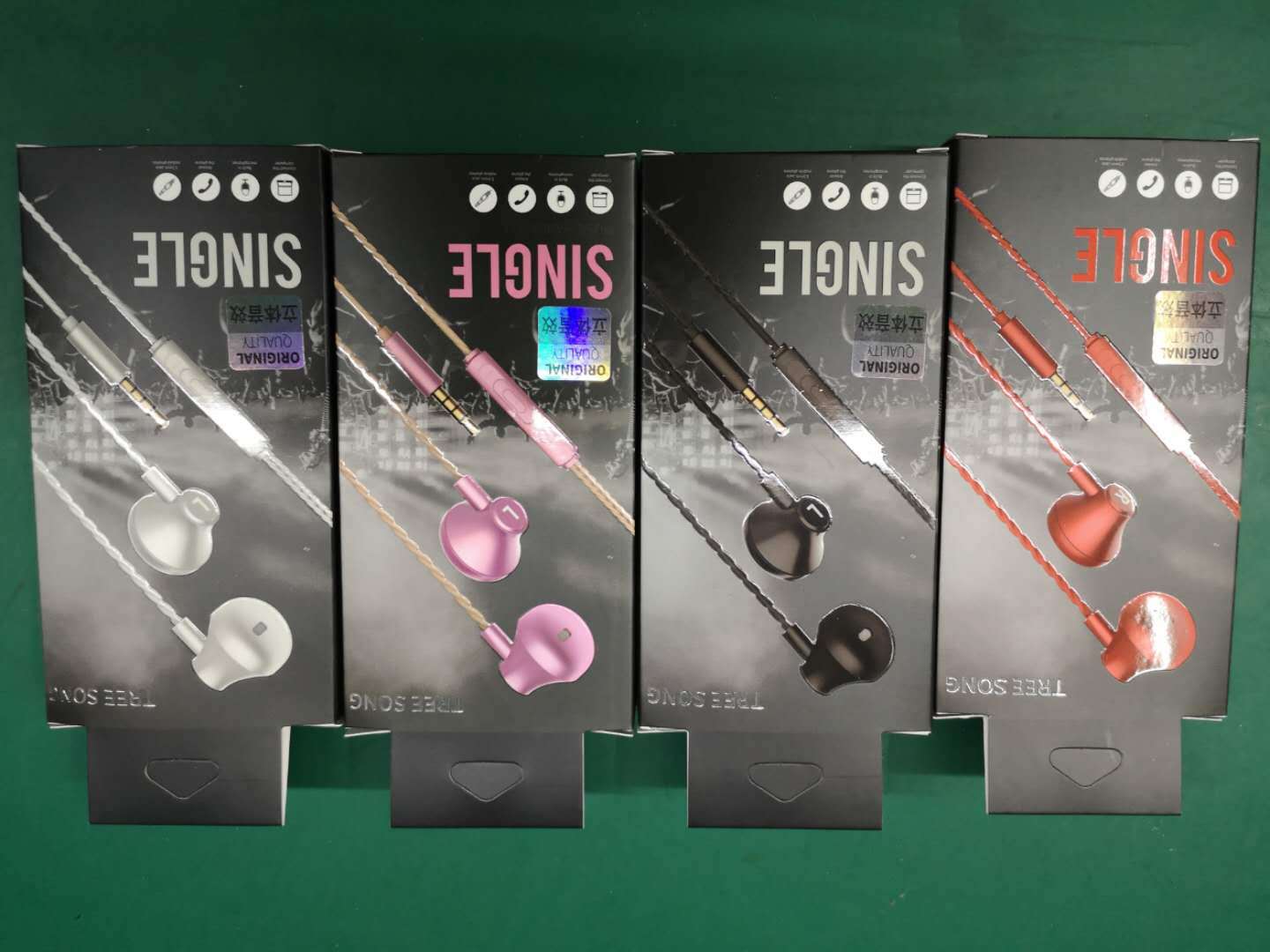 Heavy Bass Metal Flat Headset Wired with Controller Headset Whole Gift Earphone Cellphone Dedicated