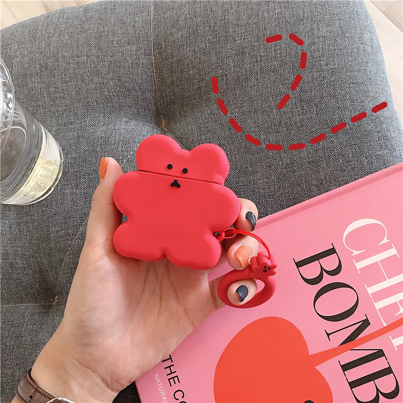 AirPods Protective Case Bear Apple Bluetooth Wireless Earphone Case Cartoon Cute Silica Gel Box Shell Applicable