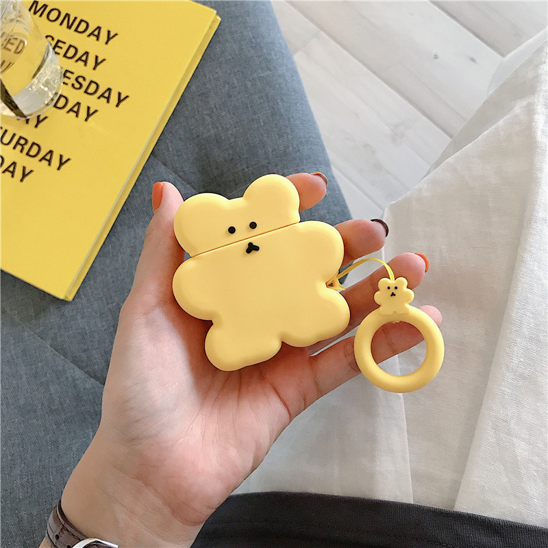 AirPods Protective Case Bear Apple Bluetooth Wireless Earphone Case Cartoon Cute Silica Gel Box Shell Applicable